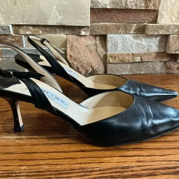 Jimmy Choo Black Patent Leather Slingback - Picture 4 of 9